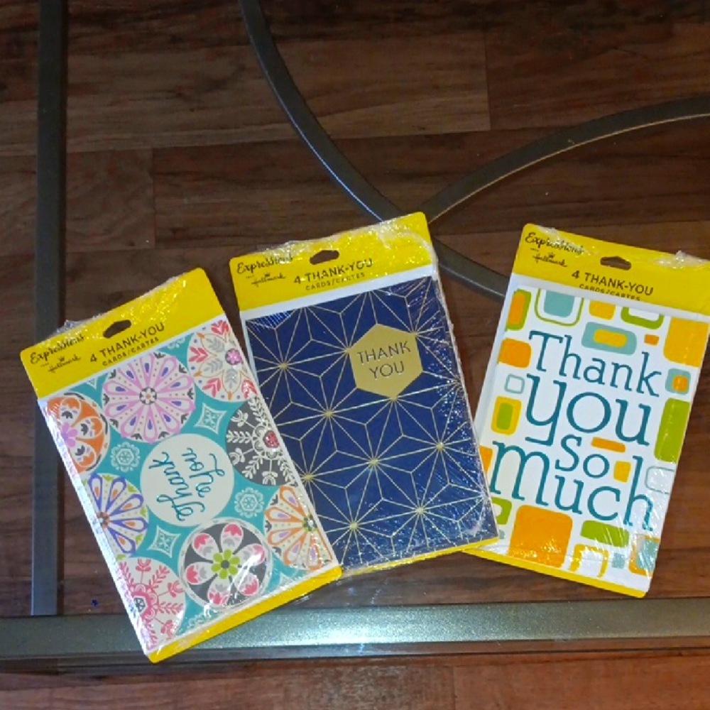Thank You Card Set with Colorful Designs